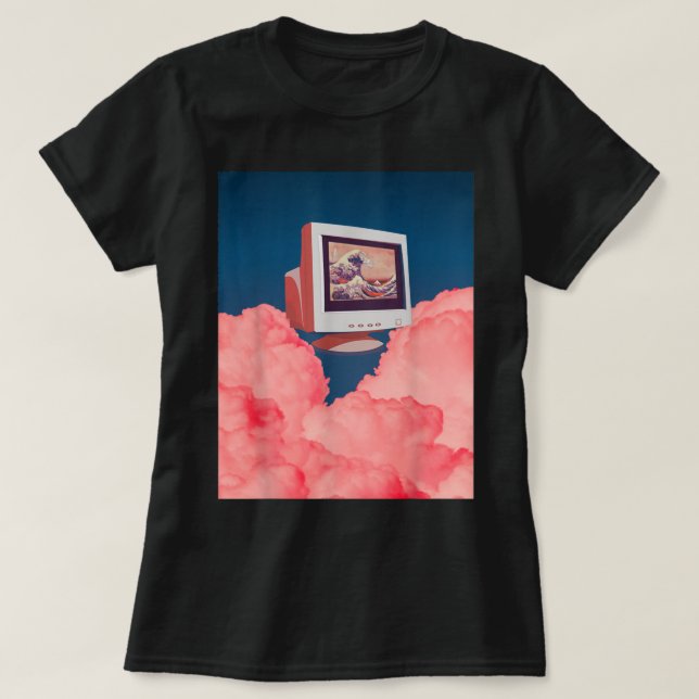 T-shirt Weirdcore Dreamcore esthétique rose Vaporwave Old  (Design devant)
