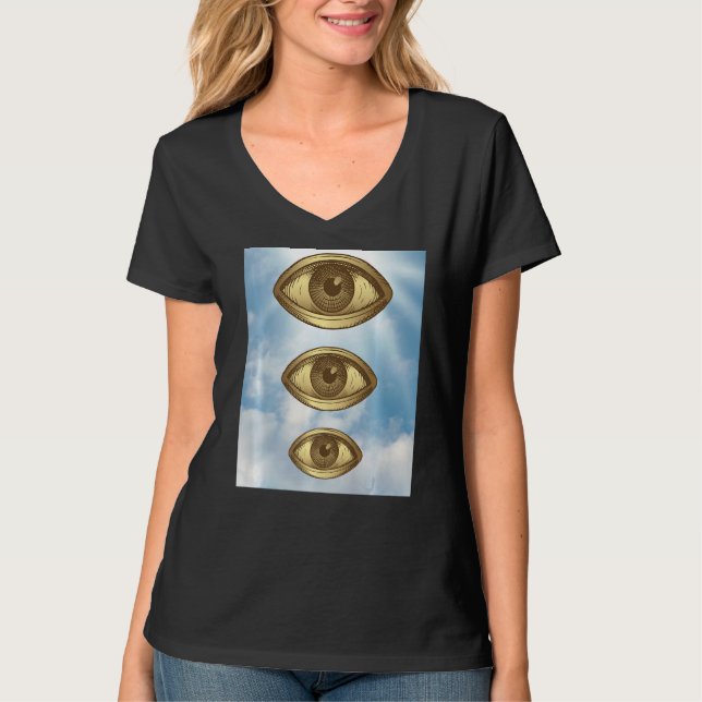 T-shirt Weirdcore esthétique Oddcore Déplaisant Eyes Stran (Devant)