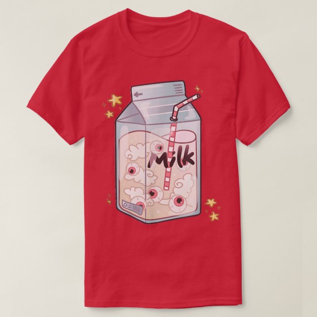 T-shirt Weirdcore yeux esthétiques Lait japonais Carton Ey (Design devant)
