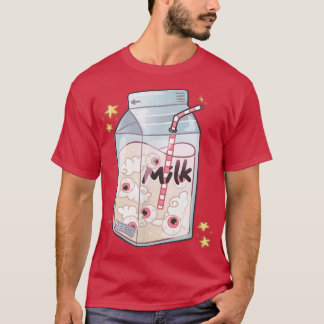 T-shirt Weirdcore yeux esthétiques Lait japonais Carton Ey