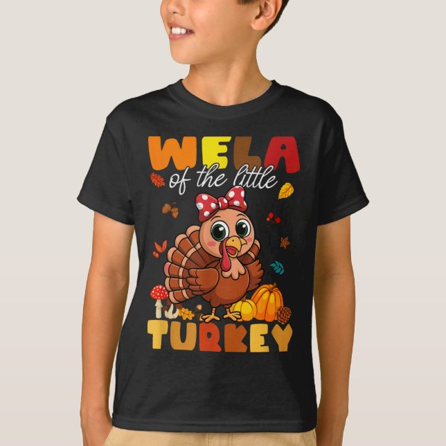 T-shirt Wela Of The Little Turkey Thanksgiving Baby Shower (Devant)