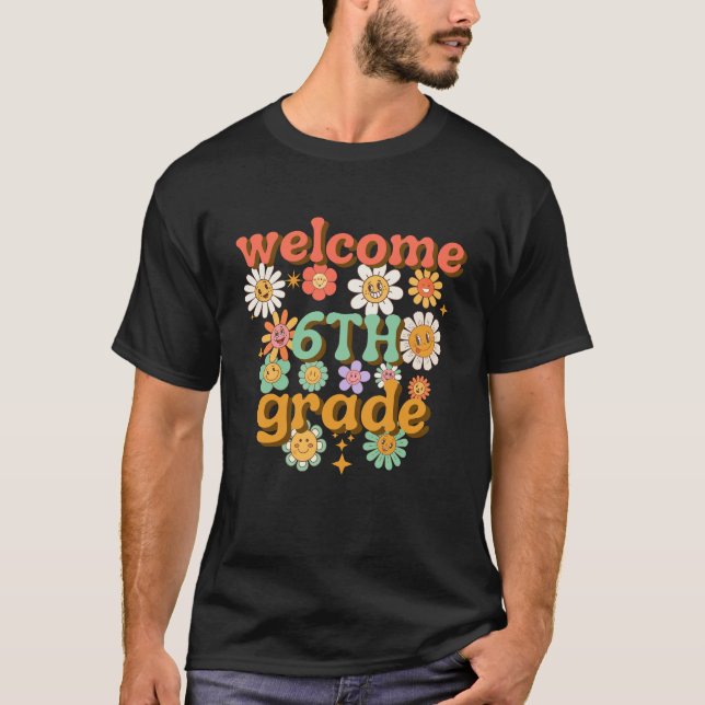 T-shirt welcome 6th grade, first day of school, welcome (Devant)