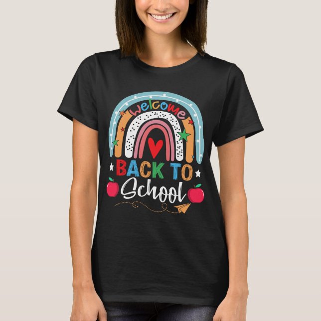 T-shirt Welcome Back To School Rainbow First Day of School (Devant)