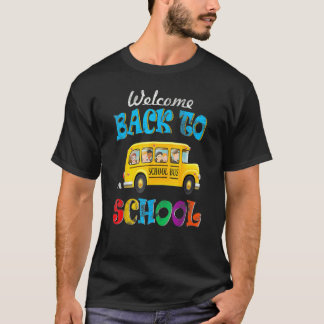 T-shirt Welcome Back To School  School Bus Driver Mens Boy