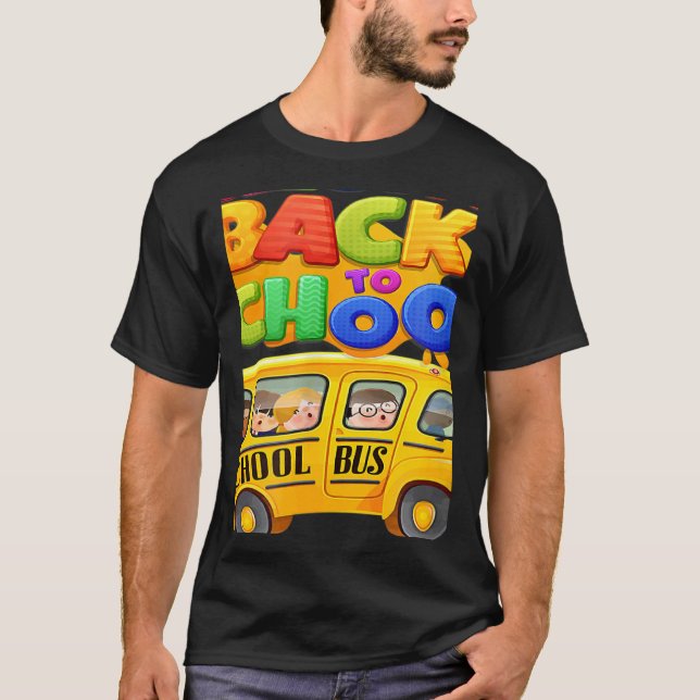 T-shirt Welcome Back to School School Bus Driver Mens Boys (Devant)