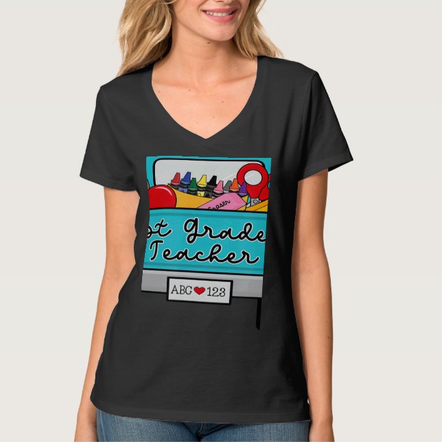 T-shirt Welcome Back to School With Truck 1st Grade Teache (Devant)