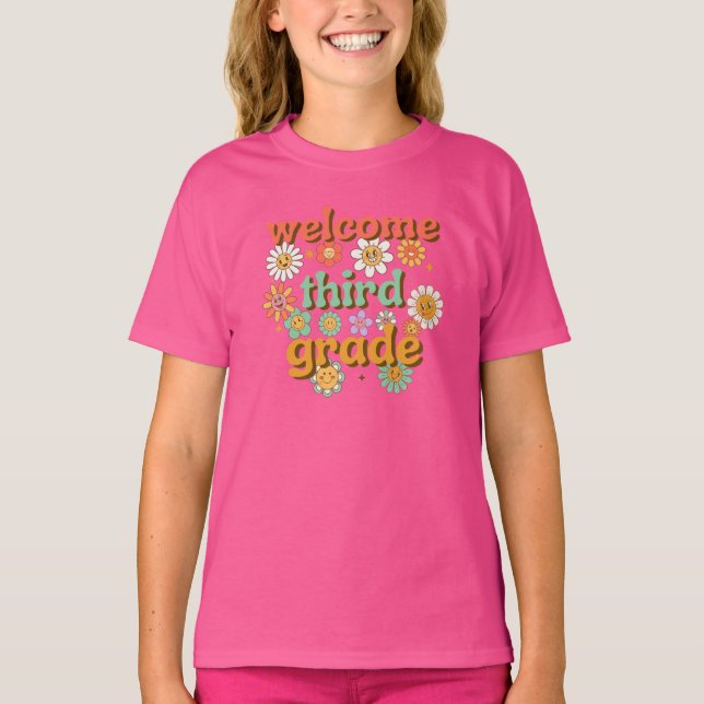 T-SHIRT WELCOME THIRD GRADE  BACK TO SCHOOL FIRST DAY  (Devant)