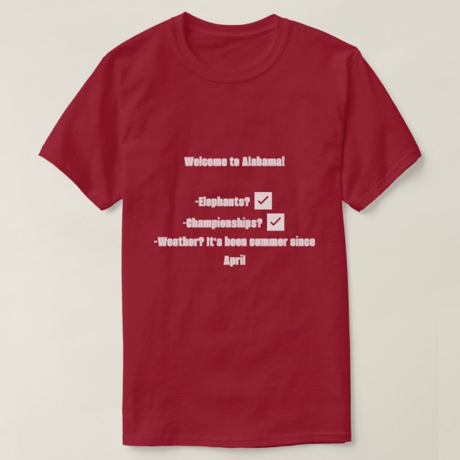 T-shirt Welcome to Alabama (Design devant)