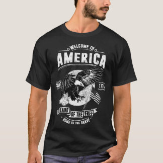 T-shirt Welcome To America Since 1776 Land Of The Free 