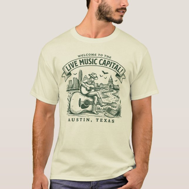 T-shirt Welcome to the Live Music Capital Austin City Texa (Devant)