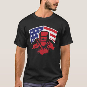 T-shirt Welder American Flag USA Patriotic Welder