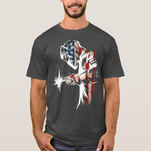 T-shirt Welder American Flag USA Patriotic Welder Cadeau