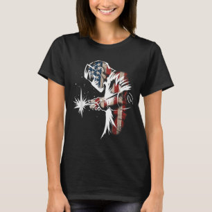 T-shirt Welder American Flag USA Patriotic Welder Cadeau