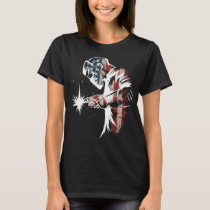 T-shirt Welder American Flag USA Patriotic Welder Cadeau p
