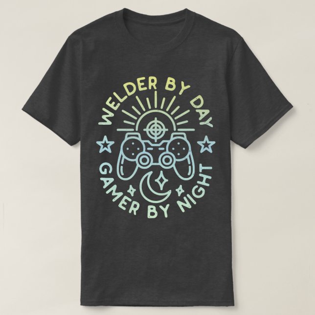 T-shirt Welder Par Jeu De Jour Par Nuit Distressed Design  (Design devant)