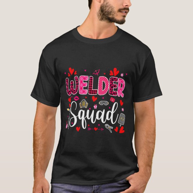 T-shirt Welder Squad Cute Tools Hearts Costume Valentines  (Devant)