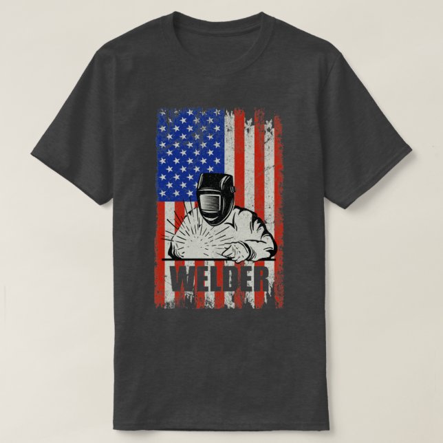 T-shirt Welding American Flag Welder1  (Design devant)