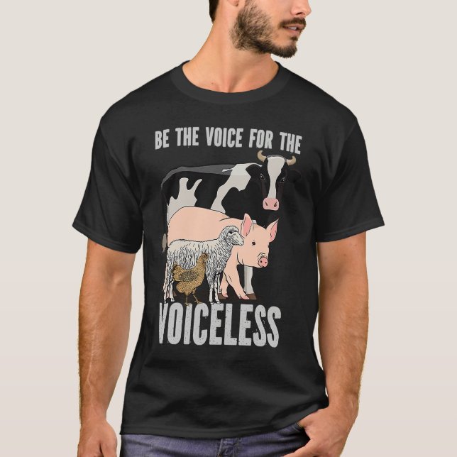 T-shirt Welfare Be The Voice For The Voiceless Vegan Sayin (Devant)
