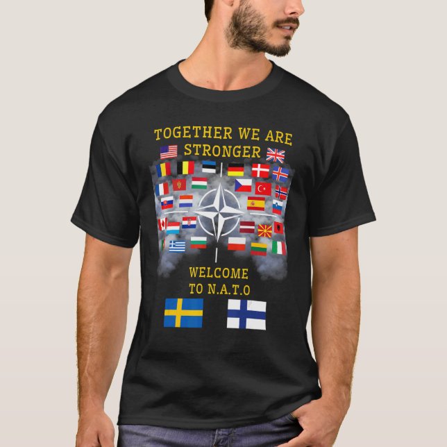 T-shirt Welkome Suède Et Finlande Dans L'Otan Ensemble Nou (Devant)
