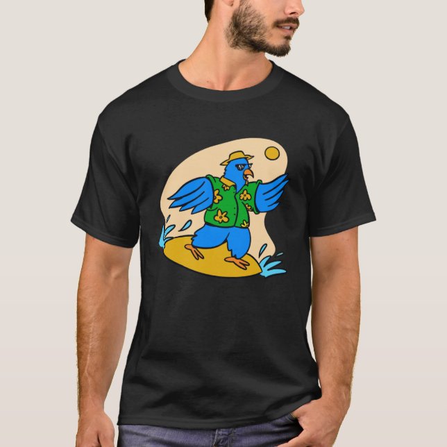 T-shirt wellensittich surf surfing bird (Devant)