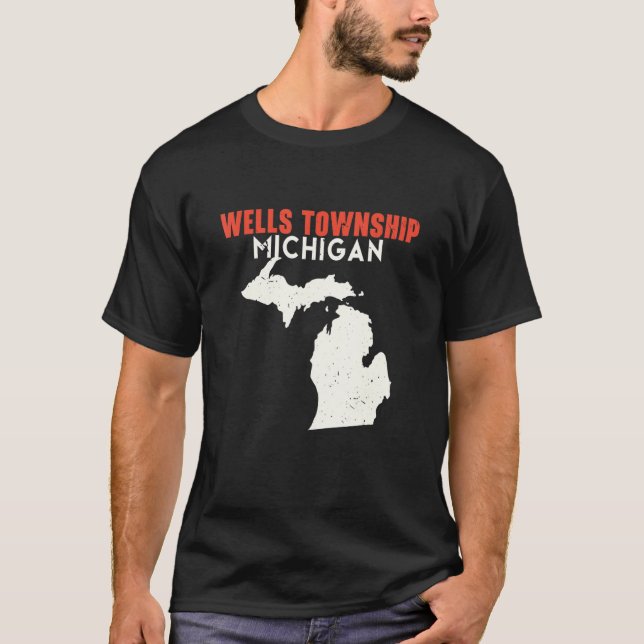 T-shirt Wells township Michigan USA State America Travel M (Devant)