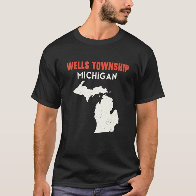 T-shirt Wells township Michigan USA State America Travel M (Devant)