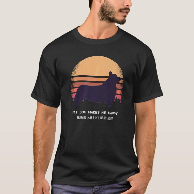T-shirt Welsh Corgi Chien Retro 7 (Devant)