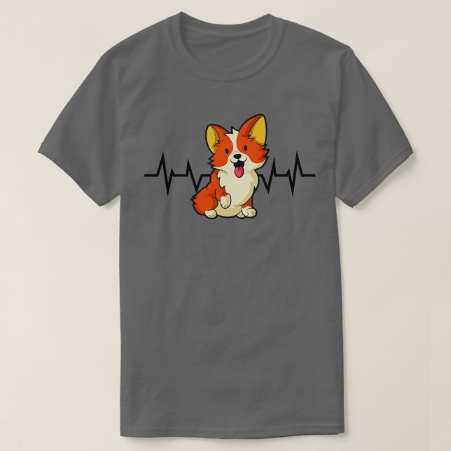 T-shirt Welsh Corgi Heartbeat (Design devant)