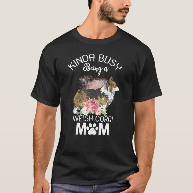 T-shirt Welsh Corgi Maman Floral Chien Femmes (Devant)