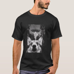 T-shirt Welsh Corgi surpris en selfie avec un OVNI alien, 