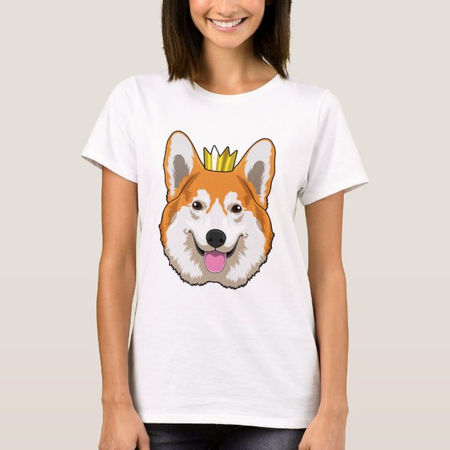 T-shirt Welsh corgi with Crown (Devant)