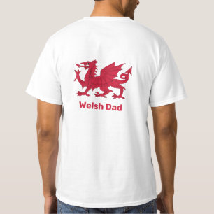 T-shirt Welsh Dad, Red Dragon & Wales, flag / Cymru