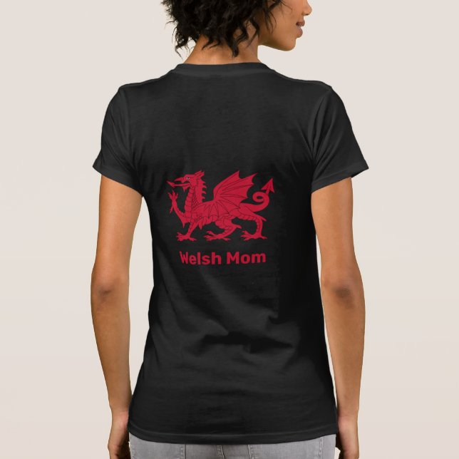 T-shirt Welsh Mom, Red Dragon & Wales fashion / Cymru (Dos)