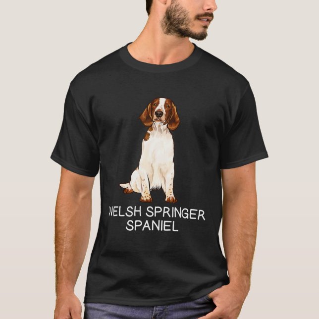 T-shirt Welsh Springer espagnol fou chien (Devant)
