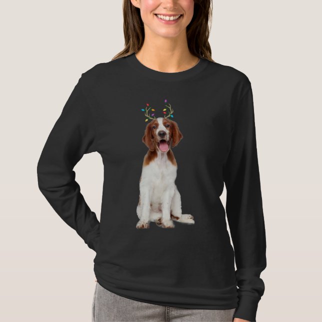 T-shirt Welsh Springer Spaniel Reindeer Christmas Chien (Devant)