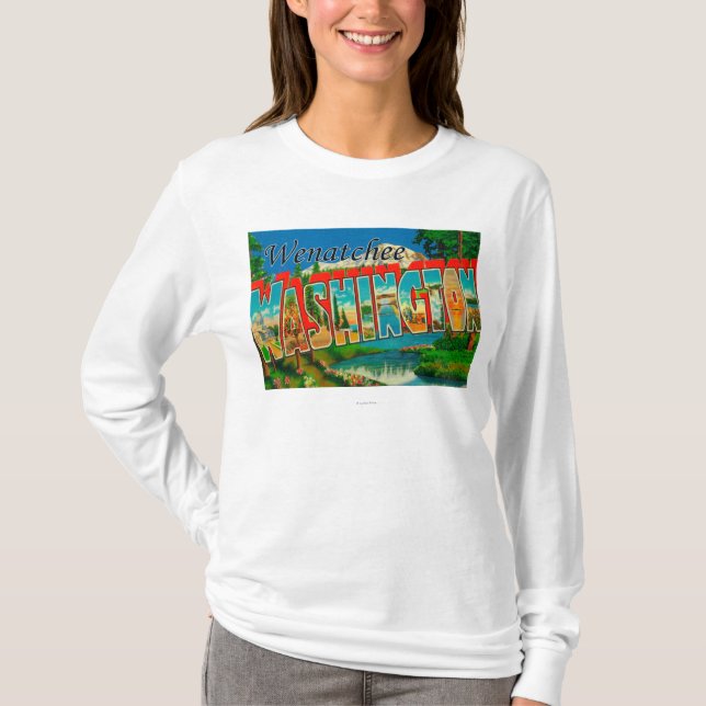 T-shirt Wenatchee, scènes de lettre de WashingtonLarge (Devant)