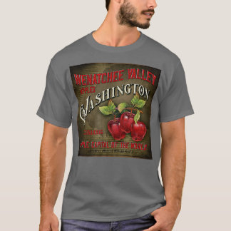 T-shirt Wenatchee Washington Apple Orchard Étiquette Vinta