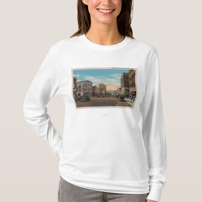 T-shirt Wenatchee, WAView d'avenue de Wenatchee (Devant)