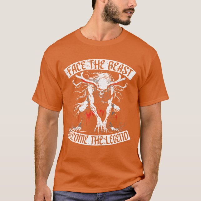 T-shirt Wendigo Cryptid Facehe Beast Becomehe Legend retro (Devant)