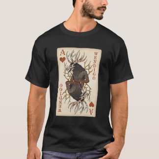 T-shirt Wendigo Original Cryptid Jouer Carte Tarot Ace De