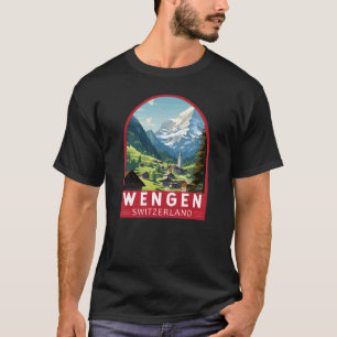 T-shirt Wengen Suisse Travel Art Vintage