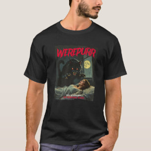 T-shirt Werepurr Werewolf Cat Vintage Horreur Movie Poster