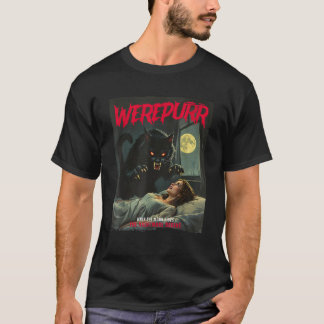 T-shirt Werepurr Werewolf Cat Vintage Horreur Movie Poster