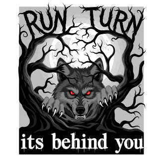 T-shirt Werewolf Halloween Horror Design Run Turn Ai-Art