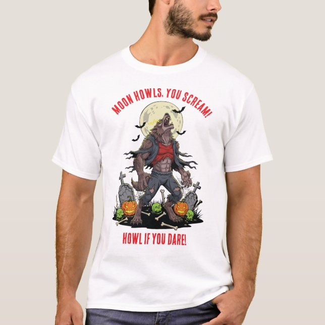 T-shirt 🐺 ♥️ Werewolf Halloween Horror Tee 🎃 (Devant)