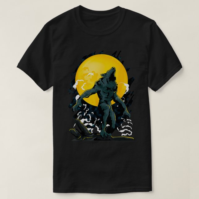 T-shirt Werewolf Howling À La Pleine lune Graphique (Design devant)