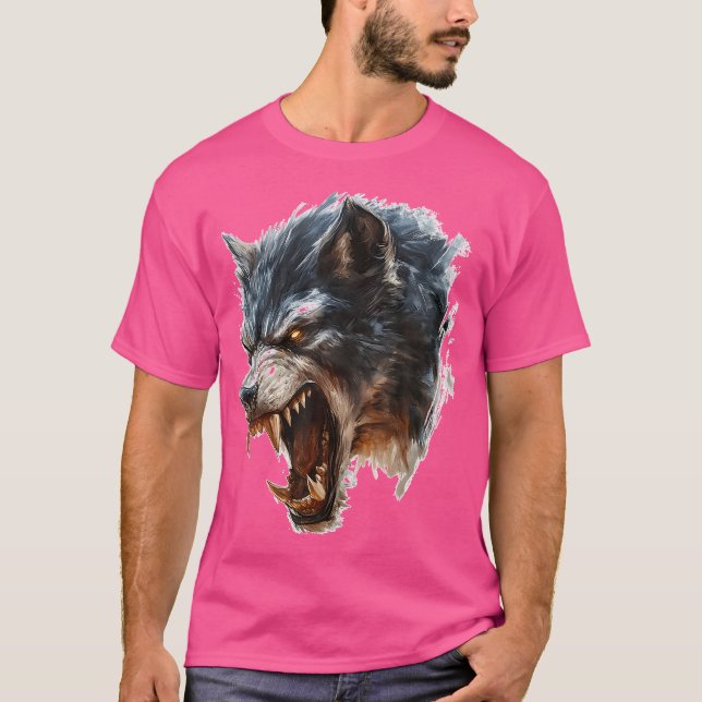 T-shirt Werewolf Mythical Motif Imaginaire Illustration We (Devant)
