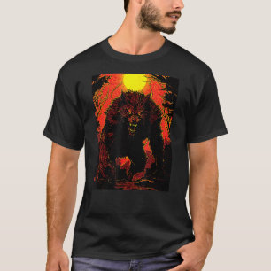 T-shirt Werewolf Vintage Cinéma Night Moon Forest