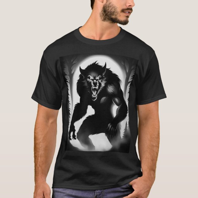 T-shirt Werewolf Woods gothique (Devant)