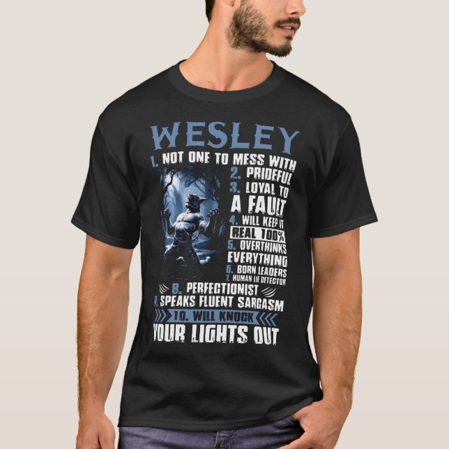 T-shirt wesley non un à salir avec pridrful fidèle à un fa (Devant)